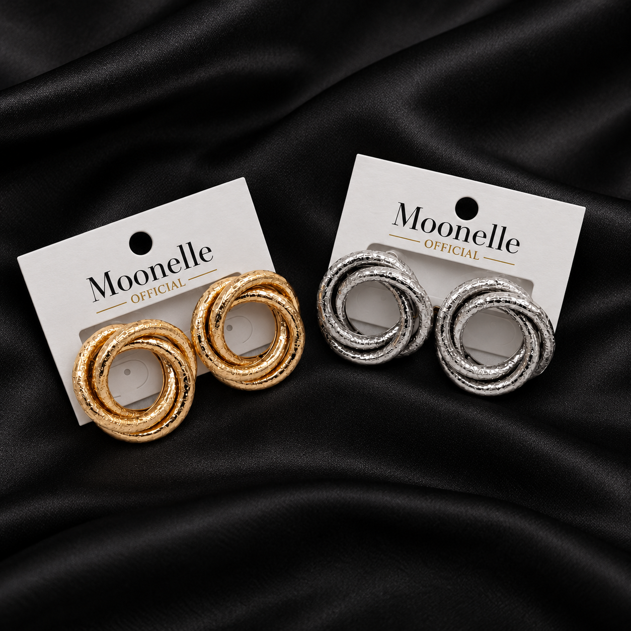 Twisted Loop Earrings by Moonelle Official — view 1