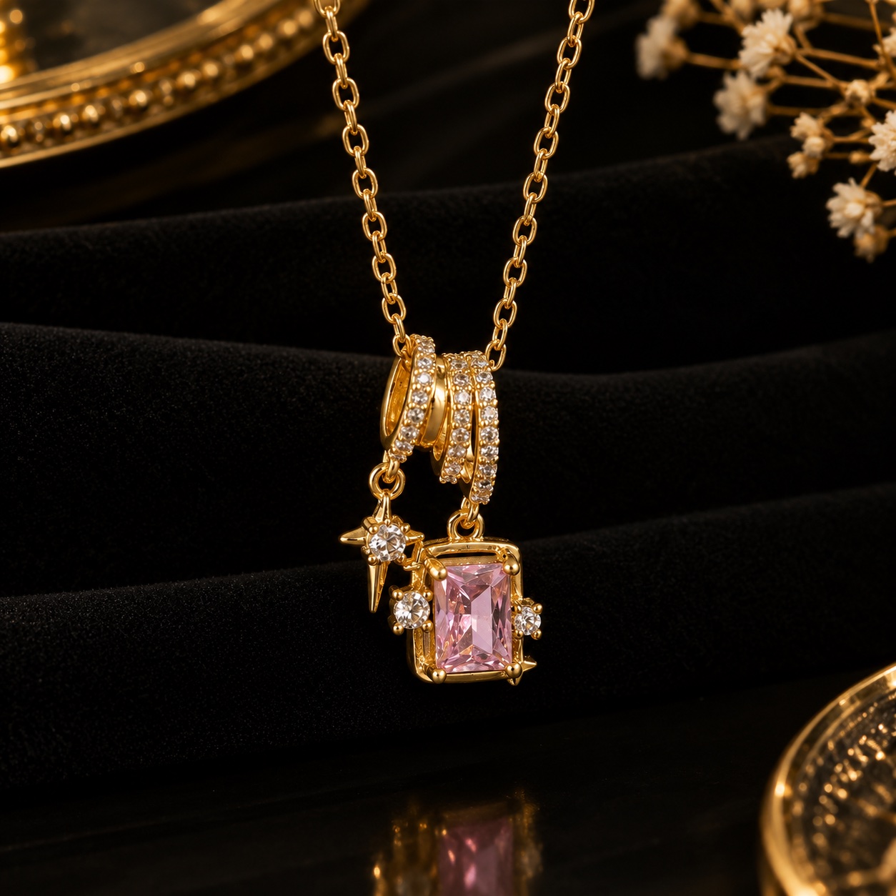 Pink aura necklace — necklaces by Moonelle