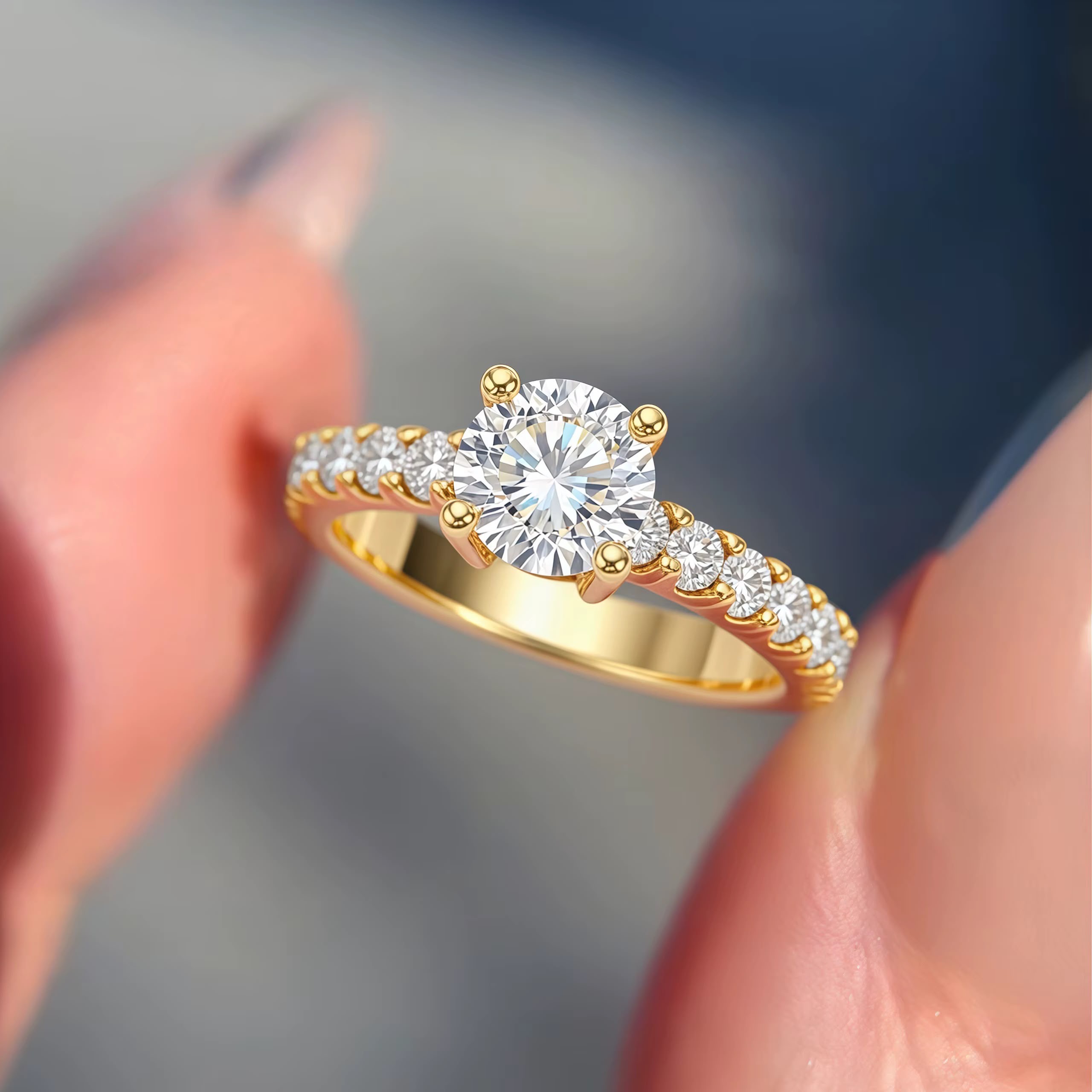 Diamond halo ring by Moonelle Official — view 1