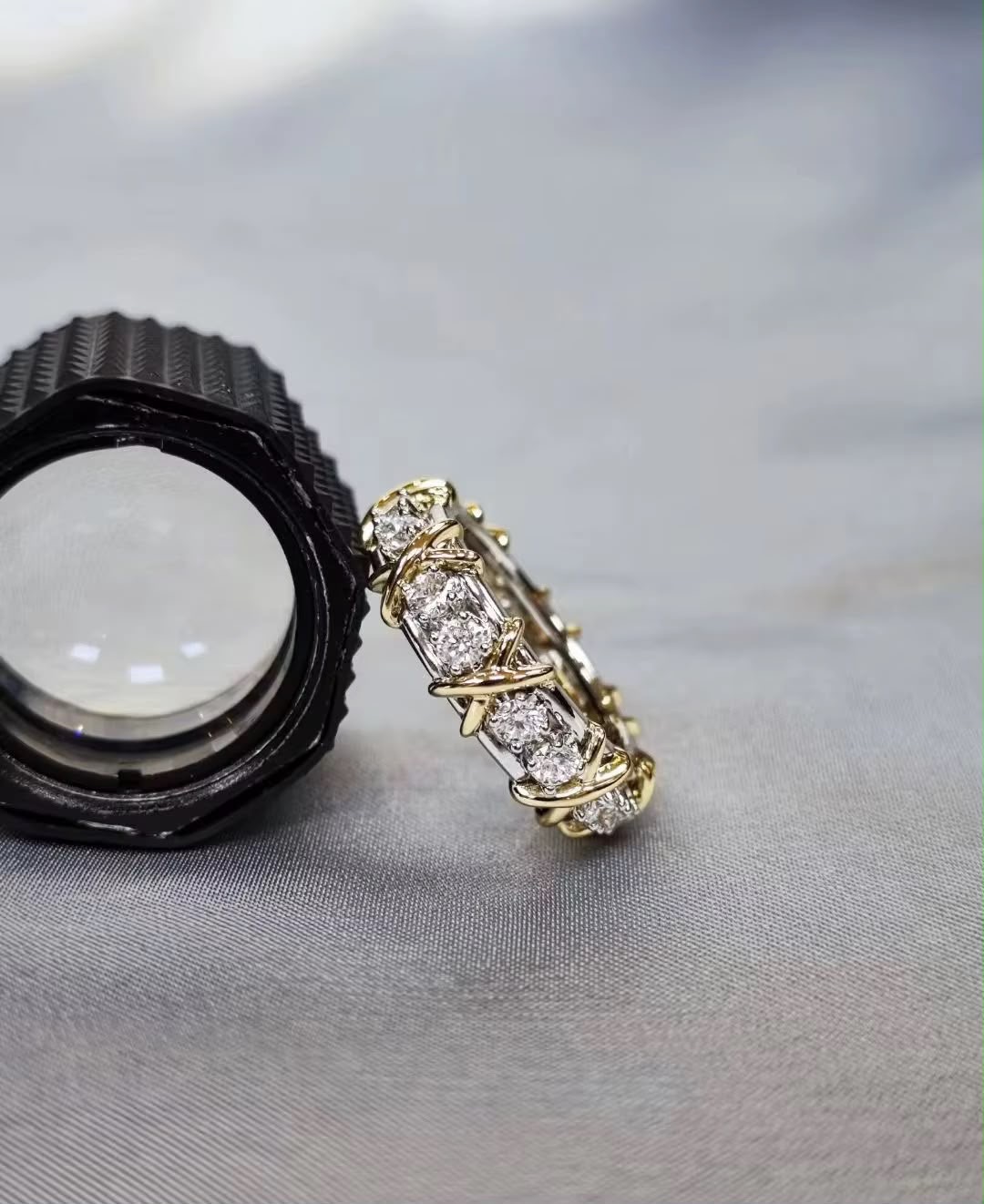 Diamond row ring by Moonelle Official — view 1